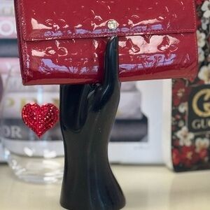 Louis Vuitton Shiny Red Embossed Wallet